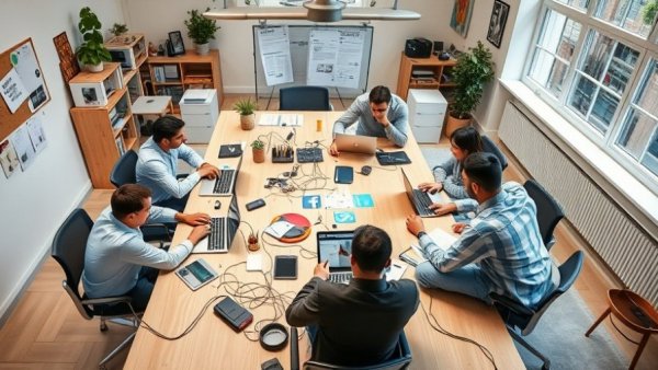 Dynamic workspace setup for best social media marketing courses.