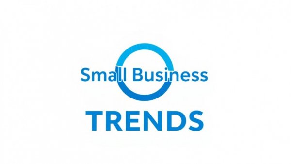 Minimalist Small Business TRENDS logo with blue circle.