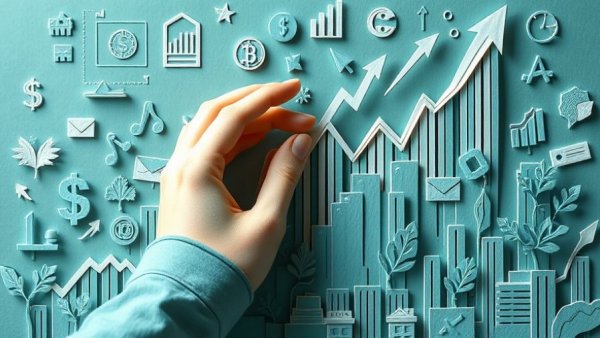 Illustration depicting buyer’s agent commissions rebound in teal paper art.