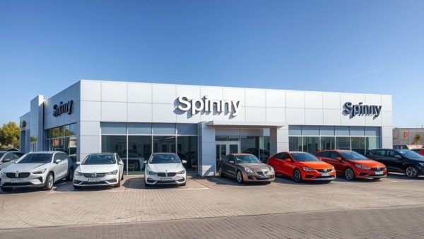 Spinny car dealership showcasing parked vehicles during acquisition.