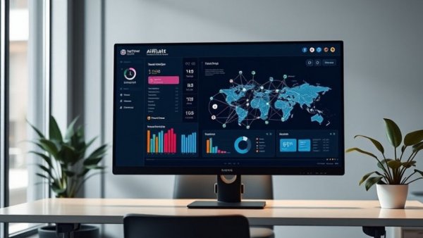 AI-powered affiliate suggestions dashboard in modern office setting.