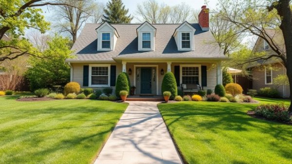 Charming suburban house with a well-maintained lawn, illustrating the BRRRR method for real estate investment.