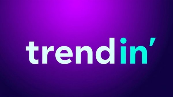 Trendin logo on vibrant purple background