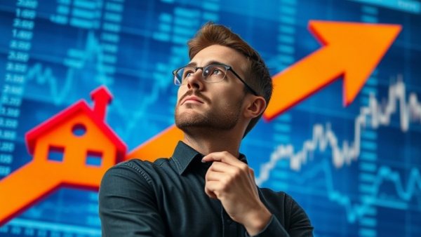 2026 housing market predictions, man contemplating trends against data backdrop.