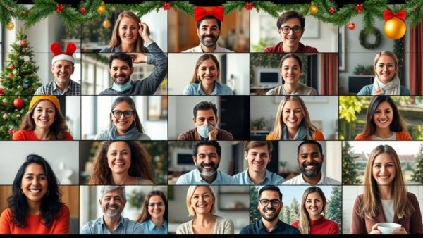 Virtual meeting with festive decorations for Buffer 17 improvements.