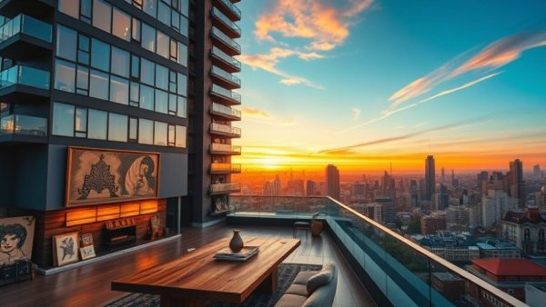 Owning Manhattan Season 2 listings montage of architecture, interior design, and rooftop.