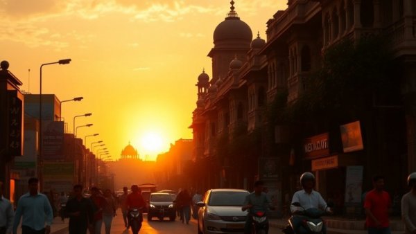 India startup funding 2025 - vibrant New Delhi street at sunset