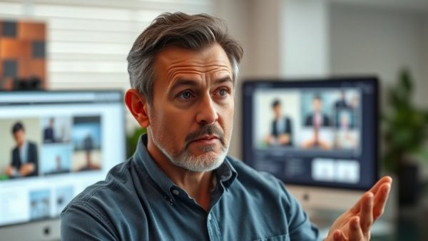 Man explaining when to test creative in an office setting