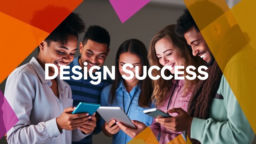 Diverse individuals explore eCommerce design trends with products on devices.