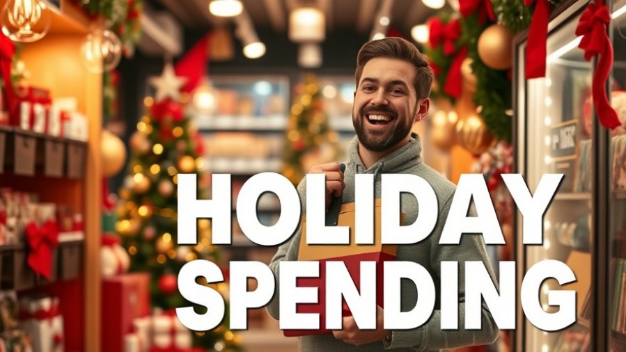 Excited small business owner in festive shop, illustrating 2023 holiday shopping trends.