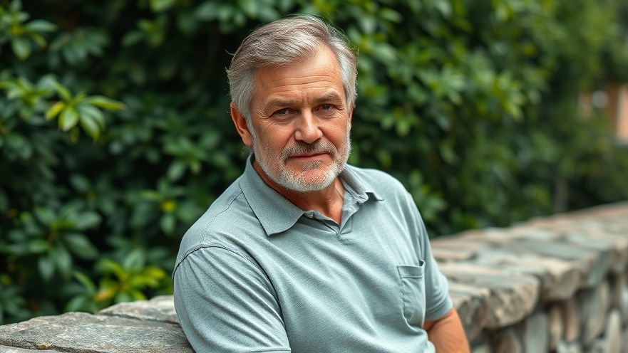 Middle-aged man embracing micro move mindset outdoors