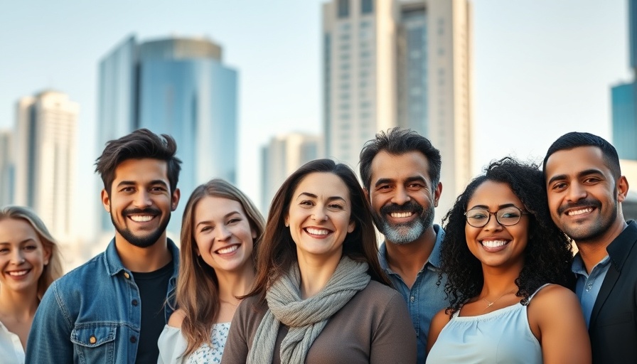 Three adults smiling in front of city skyline, 2025 Housing Market