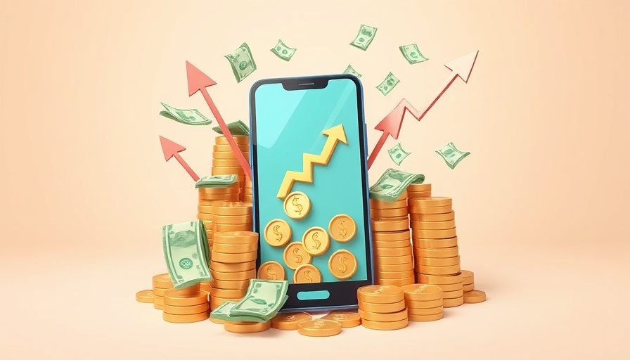 Cartoon image symbolizing money market account openings in Singapore with coins, bills, and arrows.