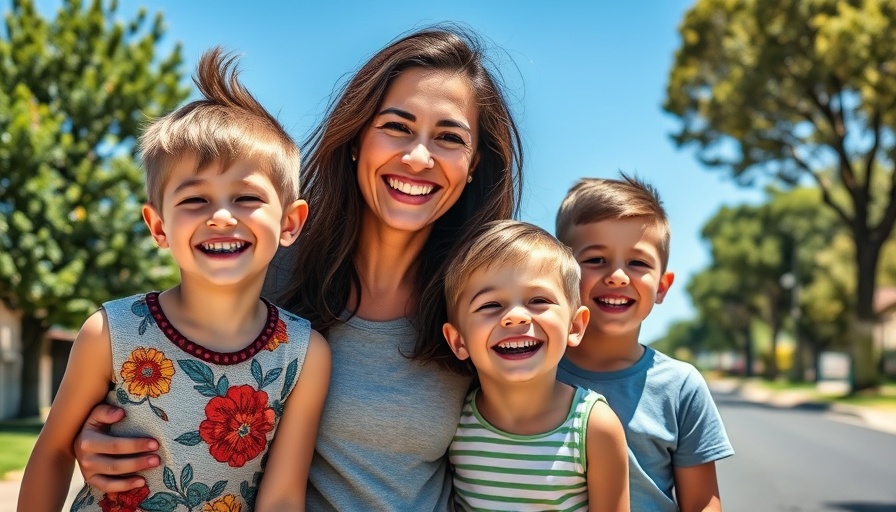 Real-life Mrs. Incredibles of real estate enjoying a sunny day with children.