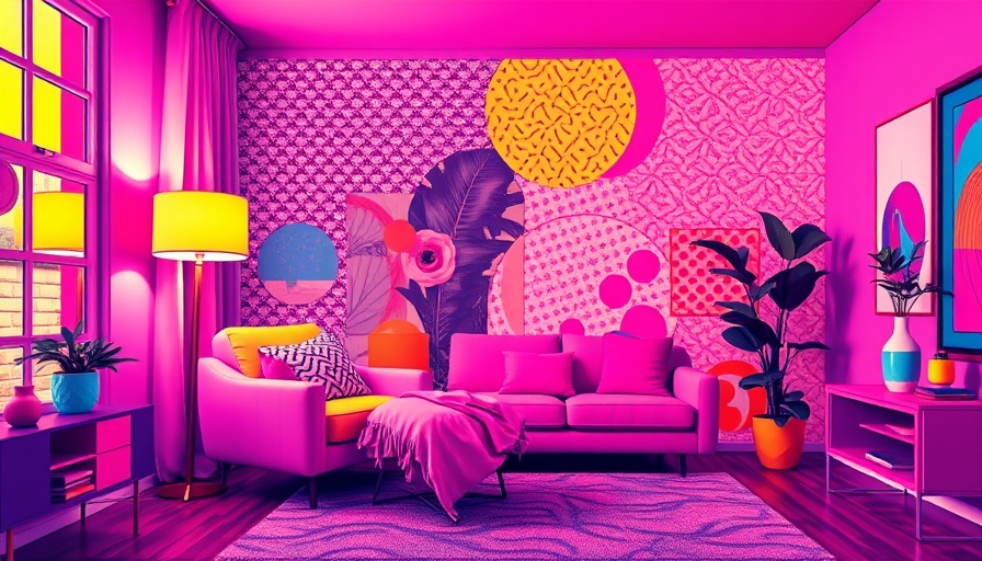 Pop art style collage of a cozy living room