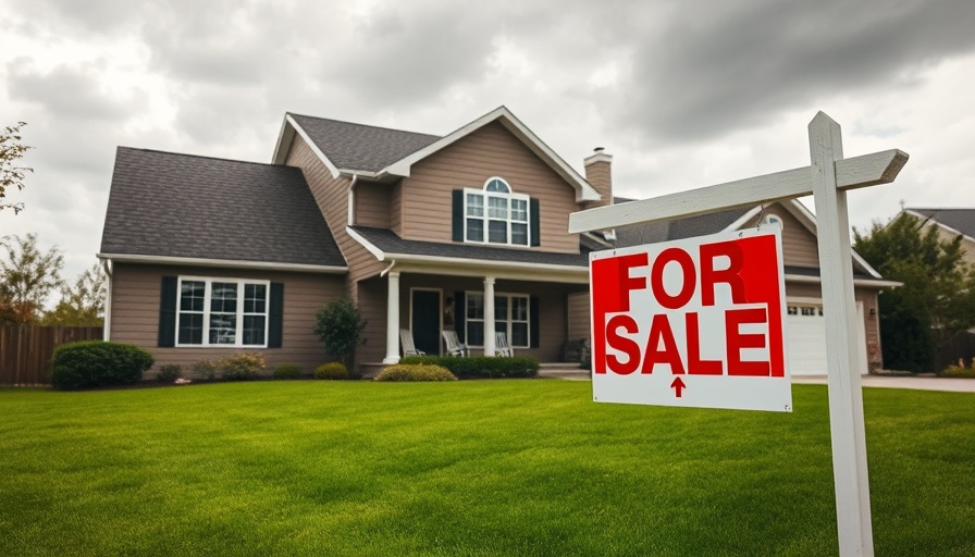 Suburban house for sale with sign, home inventory listings sales.