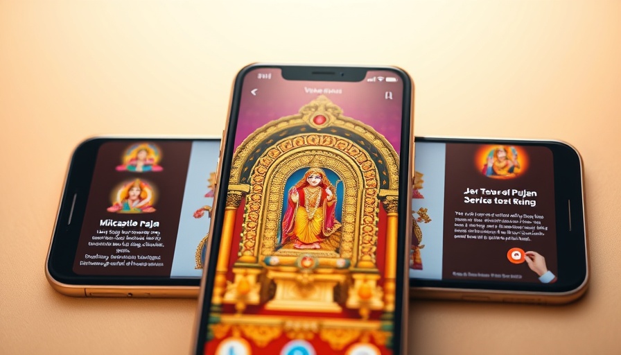 Digital devotion app interface showcasing virtual puja services.