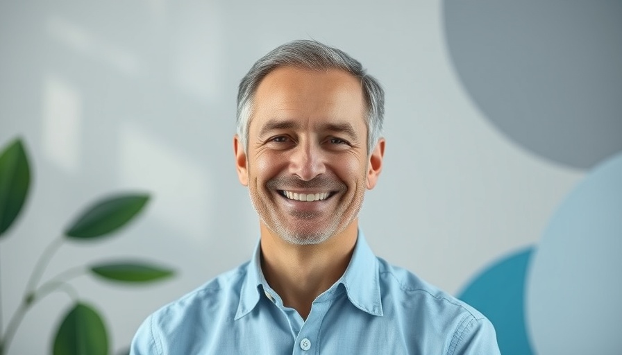 Portrait of executive at event focused on sustainable startup growth strategies.