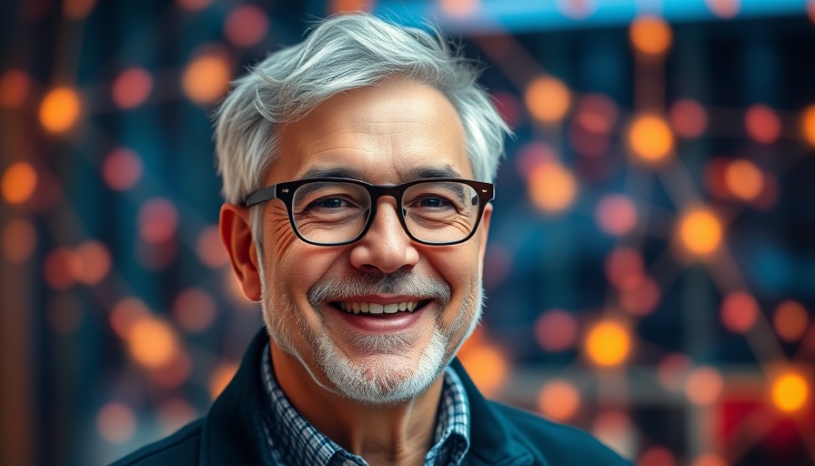 Middle-aged man smiling with digital background, Compass Names First Chief Economist