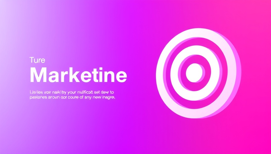 Vibrant gradient graphic with target icon and marketing text.