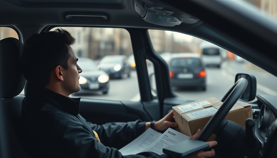 Become an Amazon Flex Driver with focused delivery driver inside vehicle.