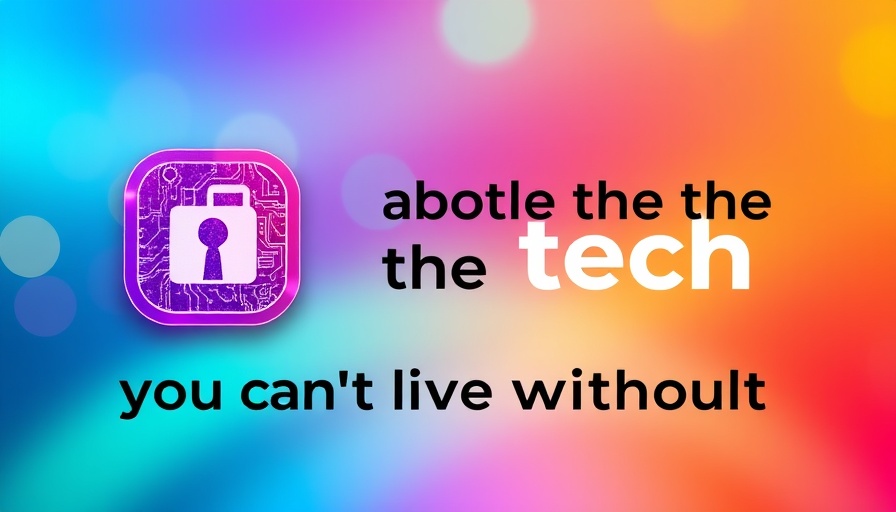 Colorful tech icon with text on vibrant gradient, Tech Tools in Real Estate.