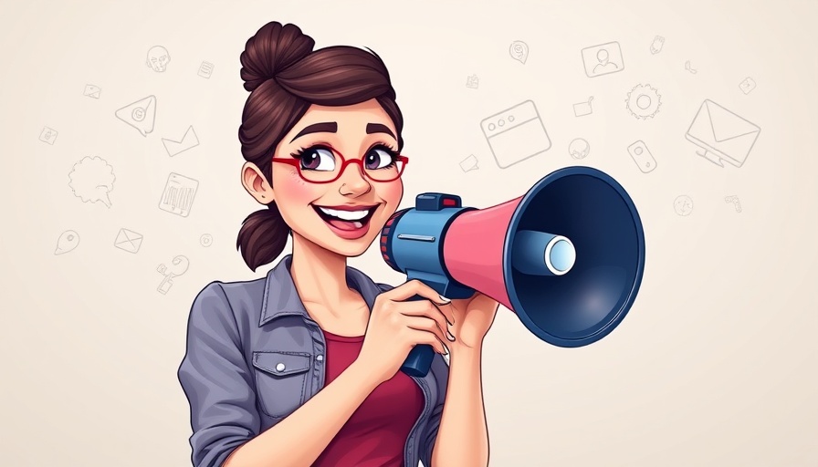 Effective brand pitching in 2025 with a confident woman holding a megaphone.