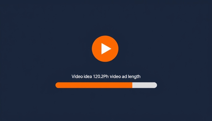 Meta video ad length requirements concept graphic with play button.