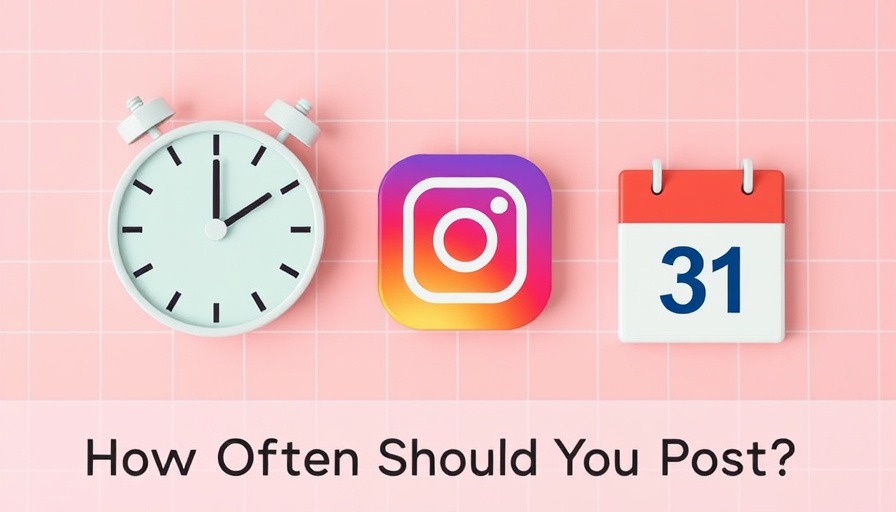 Simple graphic for Instagram posting frequency with clock and calendar.