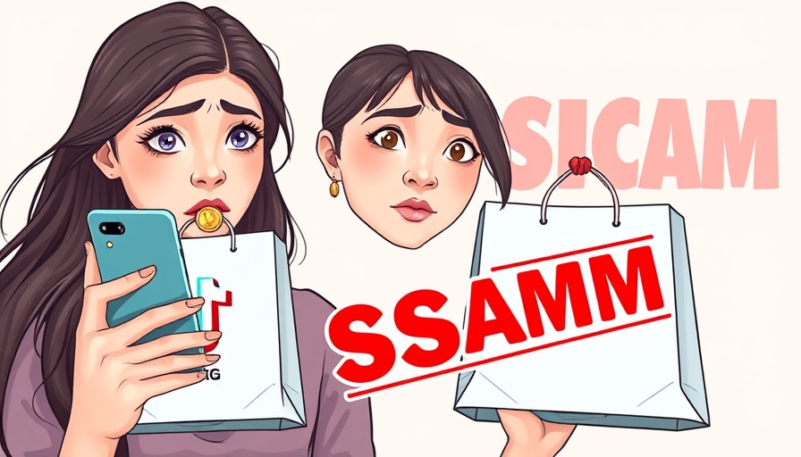 Scammers Targeting TikTok Shop: concerned woman with scam icons.