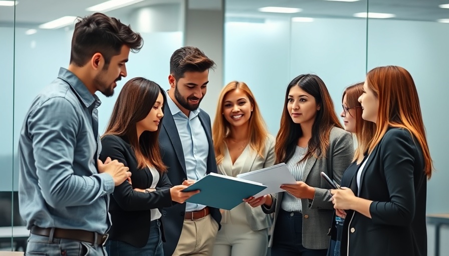 Group of young professionals in discussion, peer groups accelerate success.