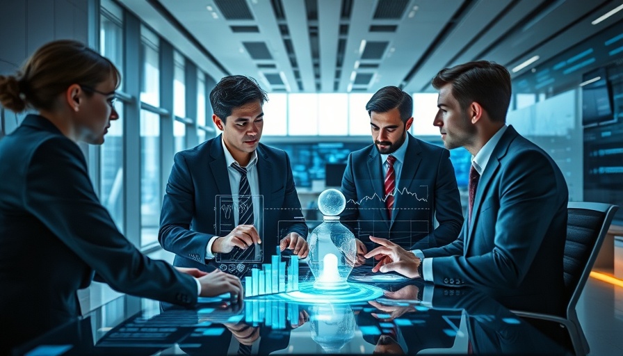 Futuristic office displaying best AI accounting software for businesses in 2025.