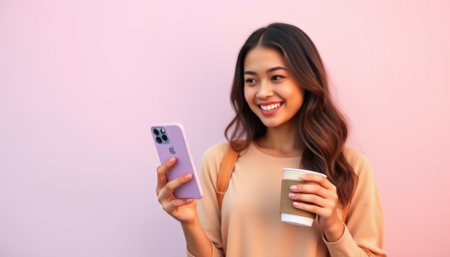 Young woman engaging in TikTok trendjacking, holding phone.