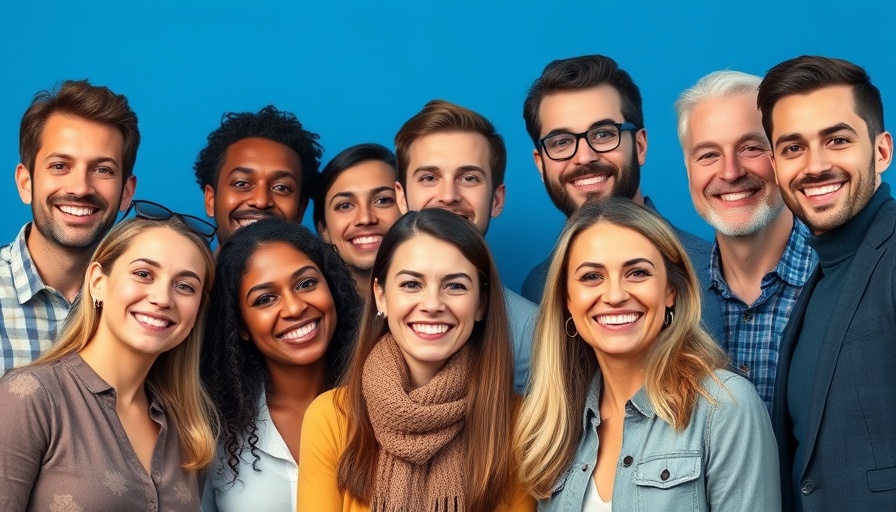 Group of professionals smiling, symbolizing success in real estate.