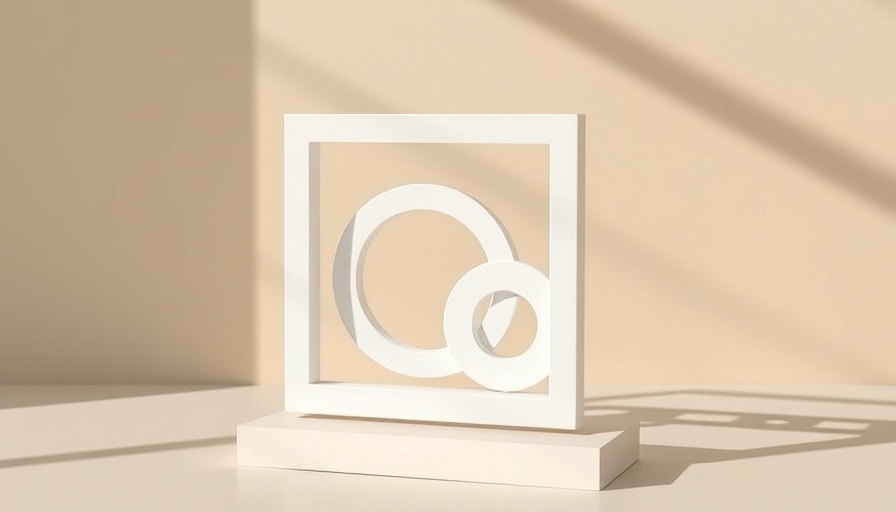 Minimalist geometric sculpture symbolizing product messaging framework
