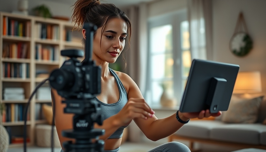 Effective training design program with woman recording a fitness video.