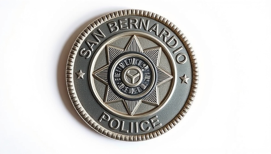 San Bernardino PD emblem for National Pedestrian Safety Month press release.