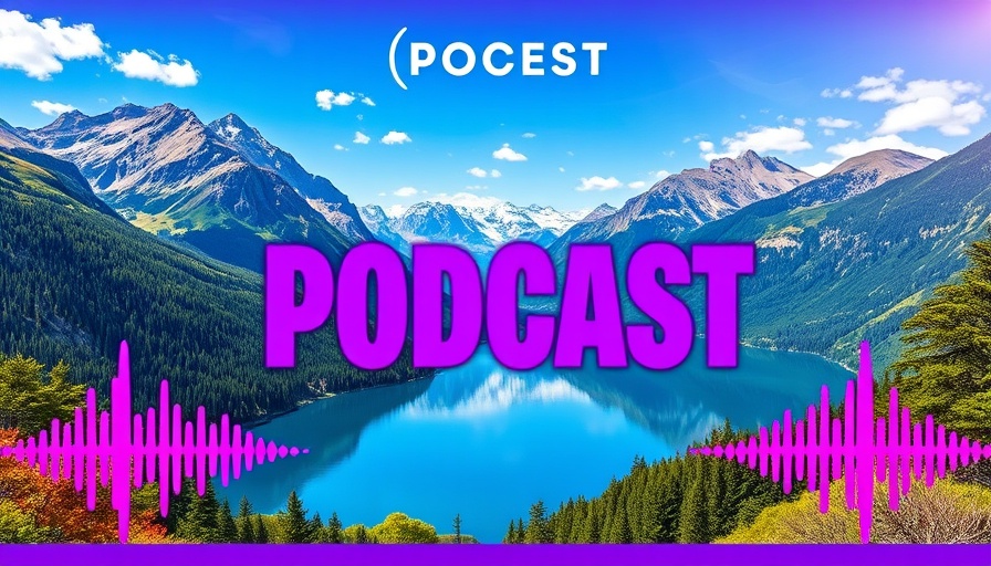 Podcast cover for Lite Shoe's journey on the AT featuring mountain scenery.