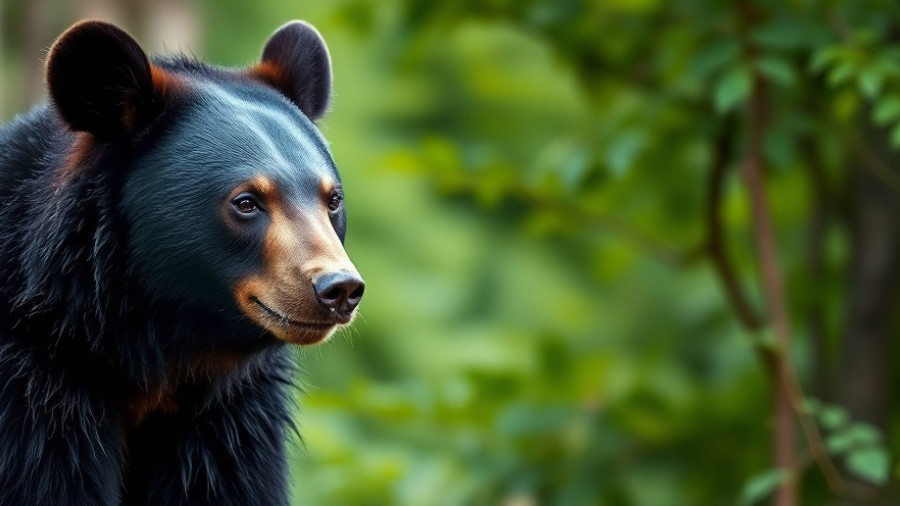 Save Hope the Mamma Bear in lush forest, gentle expression.