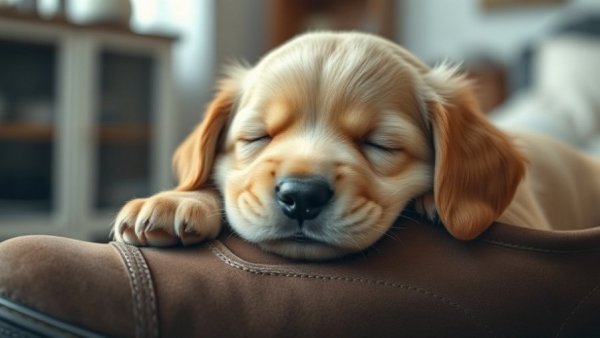 Golden puppy resting, highlighting canine parvovirus survival rate.