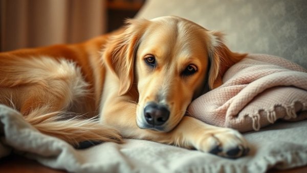 Dog pregnancy calendar featuring a resting golden retriever.
