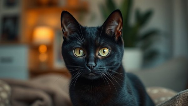Black cat posing confidently in Cats of the Week Photo Contest.