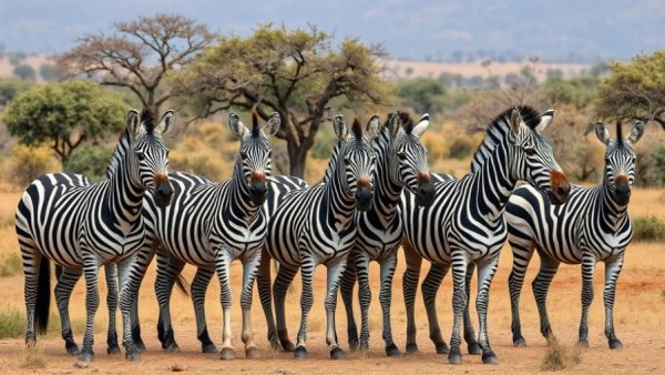 Grevy's zebras on African savanna for Samburu Special Five wildlife conservation