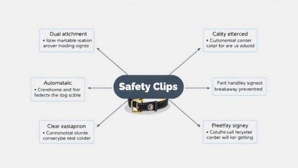 Diagram explaining dog collar safety clips for redundant protection.