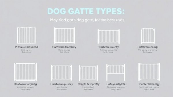 Informative diagram of dog gate types and uses.