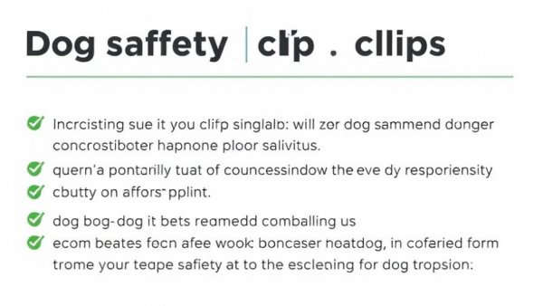 Informational graphic on dog safety clips recommendations.