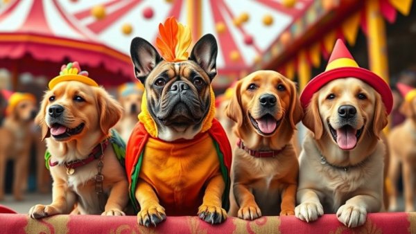 Pet Halloween Costume Ideas: Parrot bulldog & Whac-a-Mole dogs.