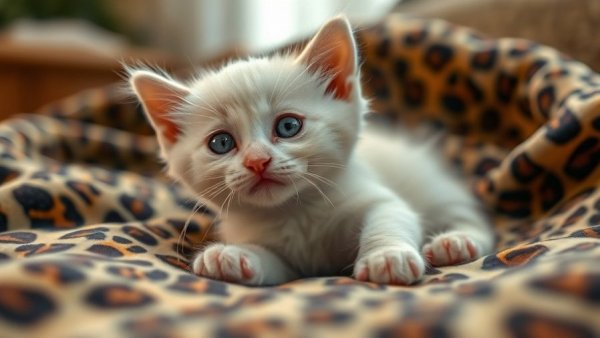 Adorable kitten embodying responsible pet ownership at home.