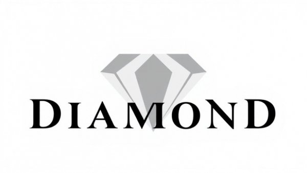 Diamond logo design with geometric shapes and stylized font