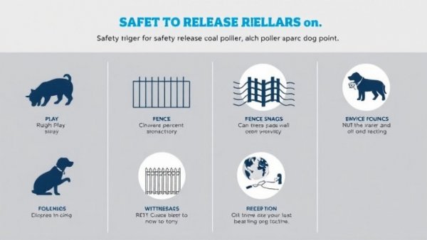 Safety release dog collar triggers infographic with explanations.
